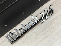 McINTOSH MC225 AMPLIFIER LOGO EMBLEM BADGE BLACK+BRUSHED – for DIY