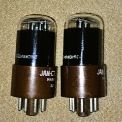 Tung-Sol JAN-CTL 6SU7-GTY Black Glass Brown Base – Matched Pair – Measure as NOS