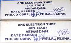 2 NOS Philco JAN 12AU7 Vacuum Tubes – 1955 Vintage Audio Twin Triodes