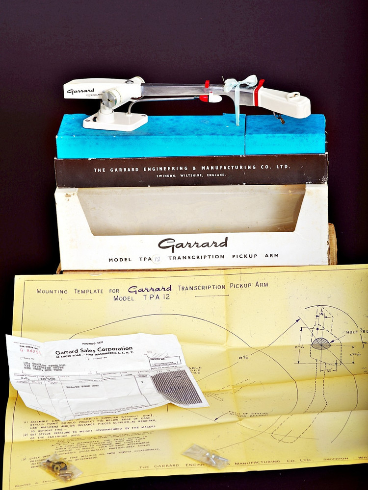 Garrard Transcription Pickup Arm, Model TPA 12, with box and documents (new)