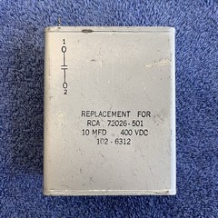 NOS RCA Capacitor 10uF 400VDC PIO Paper In Oil Tested! 72026-501 102-6312