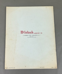 MCINTOSH MC-225 STEREO AMPLIFIER OWNERS MANUAL D-1314