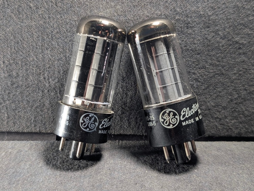 GE 5Y3GT Rectifier Tubes Gray Plates Top Ring Getters Tests Strong
