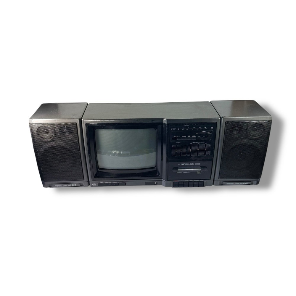 (READ) Vintage General Electric TV Radio Entertainment Center 7-7800A 9.5″ RARE