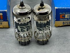 (2) NOS CEI B759 Premium 12AX7 Tubes Short Gray Plates Tests NOS Amplitrex