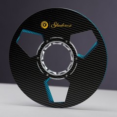 1X Studevox Pro Black/Blue 10.5″ Carbon Fiber 1/4″ Tape Reel For Tape Recorders