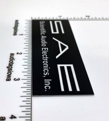 SAE Scientific Audio Electronics Custom Made Aluminum Equipment Badge