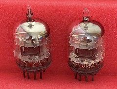 Two GE 6386 Tubes /Amplitrex Tested Balanced / D Get / x3 Mica / Early Type 1956