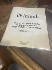 Original McIntosh Components from the 70’s Condition is very Good / 73 Pages /
