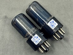 (2) GE 6V6GT Power Tubes Black Glass Black Plates D Getters Test NOS Amplitrex