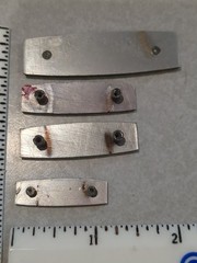Lot of 4 Vintage BECKMAN Instruments Metal Emblem Name Plate Logo Tags