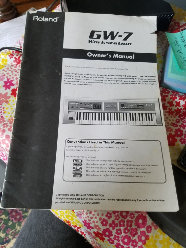 ROLAND 2005 GW-7 Workstation Owner’s Manual