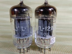 Tung-Sol Long Gray Plate JTL 12AX7 Vacuum Tubes (2) Tested Matched 100/100% Both