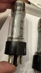 NOS gM Matched Pair AMPEREX GT Brittain 6CA7 EL34 Dimple Tops Grails