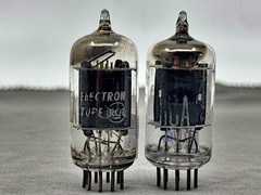 Matched Pair RCA 12AX7 ECC83 Long Black Plates ‘D’ Getters Test NOS Amplitrex