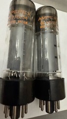 NOS gM Matched Pair AMPEREX GT Brittain 6CA7 EL34 Dimple Tops Grails