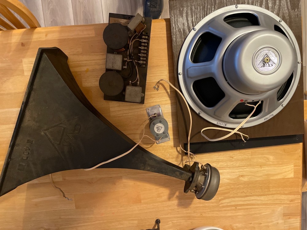 Vintage Klipsch speaker components ,crossover , k400 horn w/ k55v , K33J , k77