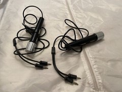 Realistic Dynamic 200 OHM Microphones Pair of Two Plug In Small Microphones VTG