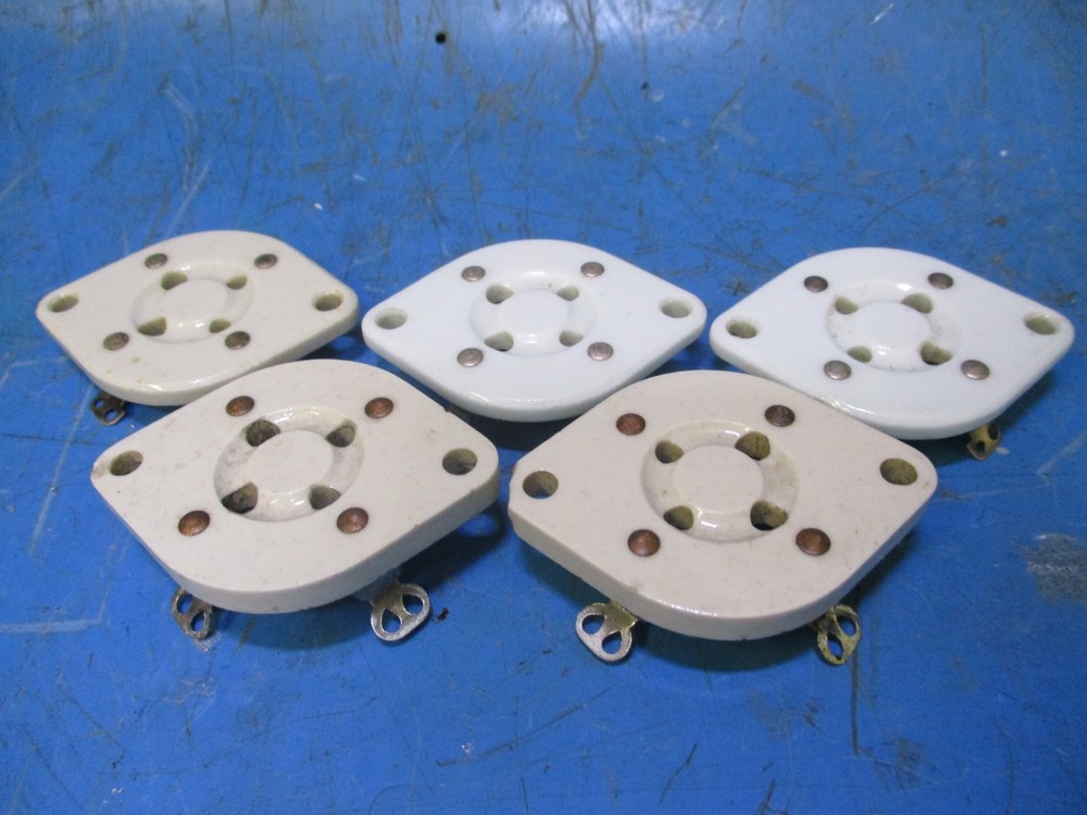4 Pin Ceramic Tube Sockets Lot of Five