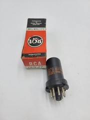 RCA 12SJ7 Electronic Radiotron Vacuum Tube Plug-In 8-Pin Octal Black Cylindrical