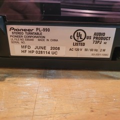 Pioneer PL-990 Belt Drive Turntable Parts-Repair Please READ!!
