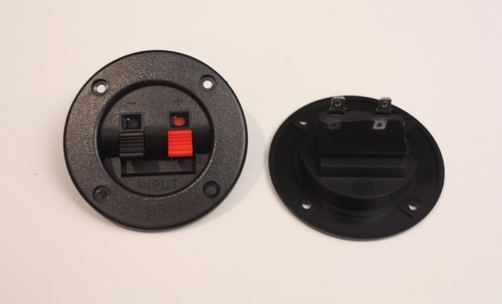 Speaker Terminals, Round Set Of Two, Very Nice Quality