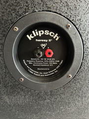 Vintage Pair of Klipsch Heresy II Loud Speaker System 4 ohm 94db RARE Tested!