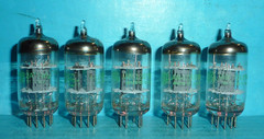 5 GE General Electric JAN-12AT7WC 6201 Tubes Sup Rods Copper Posts Tested