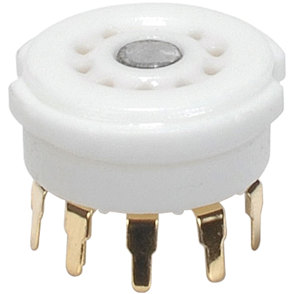 9-Pin Tube Socket Gold Plated Ceramic PC Mount 12AX7 Type