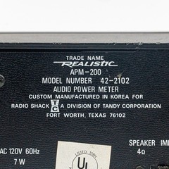 Realistic APM-200 (Model 42-2102) Vintage 1980s Analog Stereo Power Meter