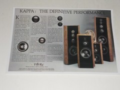 Infinity Kappa 9, 8, 5 Others Audiophile Speaker Ad ’88 2 pgs, ready to frame