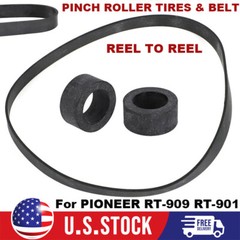 2 PINCH ROLLER TIRES with 1 CAPSTAN BELT For PIONEER RT-909 RT-901 REEL TO REEL