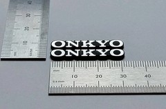 Onkyo Badge Logo Emblem Nameplate Premium Silver Pair With Self Stick Adhesive