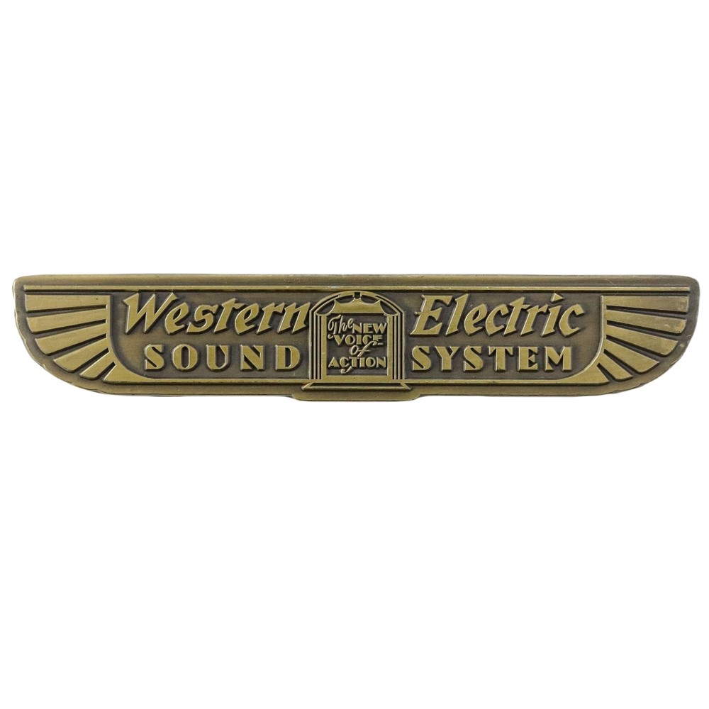 Western Electric copper logo badge replacement piece 98mm(3.86″)X18.5mm(0.72″)