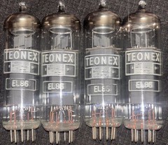 EL86/6CW5 NIB NOS Factory Date Matched Quad Teonex Valves England Boxes Tubes