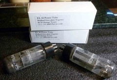 Pair Matsushita made EL34 Power Tubes Strong 10 out of 15 on Orange Tester