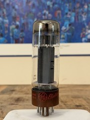 Amperex by GE EL34 6CA7 Tube XF4 DD Getter Brown Base Holland TV7 TESTED STRONG