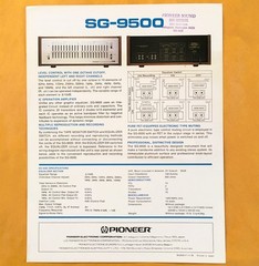 Original Pioneer SG-9500 Graphic Equalizer Brochure – NOS and Uncirculated