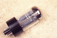 One, Mullard 5AR4 GZ34, fat base, dual getter, no notch, f31, 1959