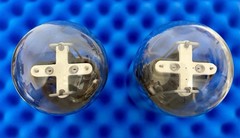 TWO GE VT-4-C Tubes / Matched Within 1% Gm / Amplitrex Tested +100% / 211 / 1940