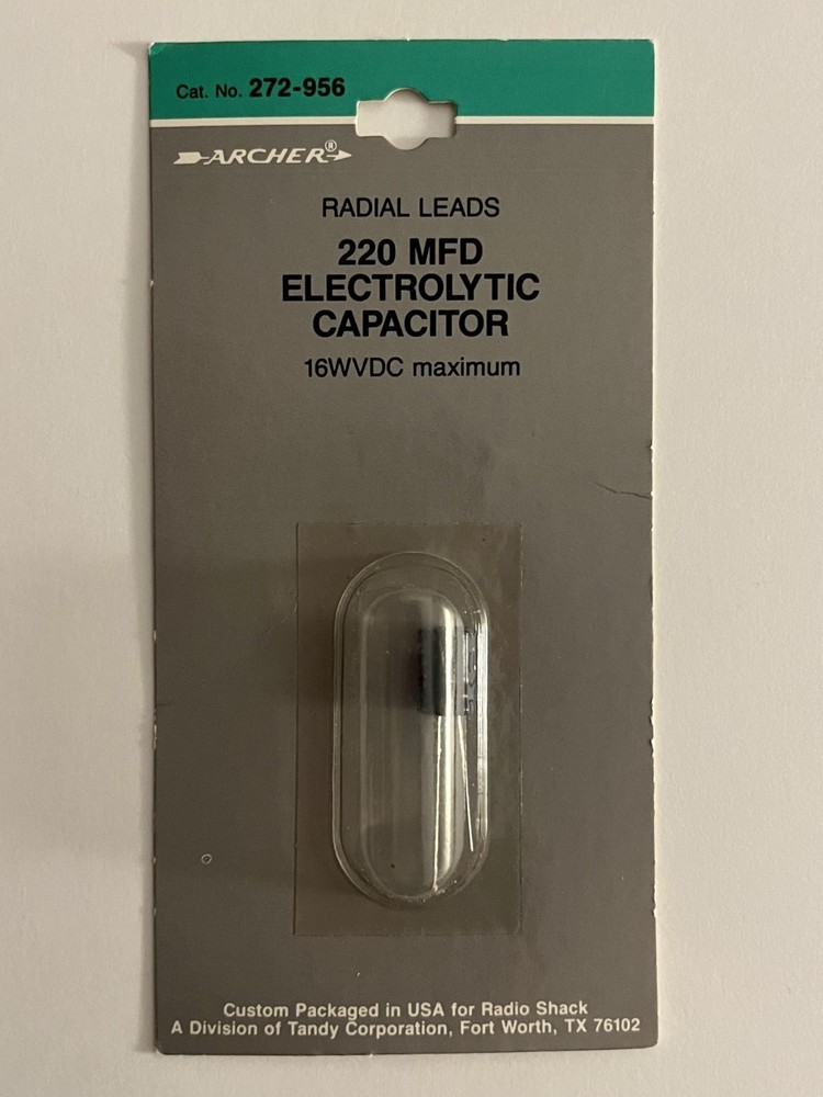 Radio Shack 220MFD Electrolytic Capacitor 272-956 Tandy Archer 🔥NEW NOS💥