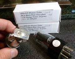 Matched Pair RCA BlackPlate 6v6 GT Power Tubes Both test strong at 100+ each