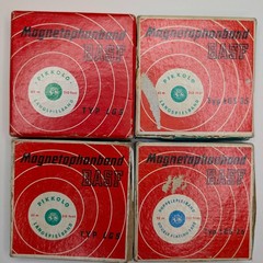 x4 LOT Magnetophonband BASF Reel 3″ Tape Box LGS Germany Pikkolo Doppelspielband