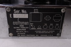 Craftsmen 500 (500A) Mono Block Amplifiers== Nice & Sound Great!