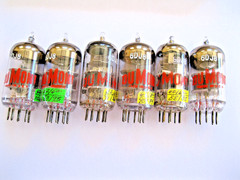 6 DUMONT 6DJ8/ECC88 VACUUM TUBES GRAY PLATE MATCHED DATE TV-7 TESTED READ.