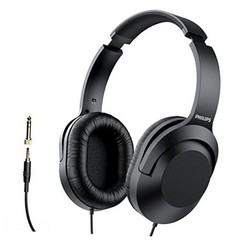 Philips Over Ear Wired Stereo Headphones for Podcasts, Studio One Size Black