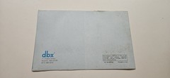 dbx Model 21 Disc/Tape Decoder Instruction Manual