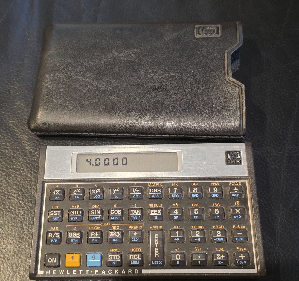 HP 15C Scientific Calculator + Case Hewlett Packard Tested Works With Batteries