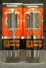 RCA 6SN7 GTB TUBE 1968 GLOW TOPS 2 HOLE TOUGH DOGs TALL BOTTLE MATCHING SET NIB
