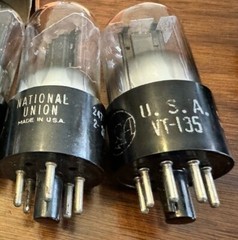 Match Pair NOS 12J5 GT VT-135 Audio Tubes Black Plates NU Label / Both RCA